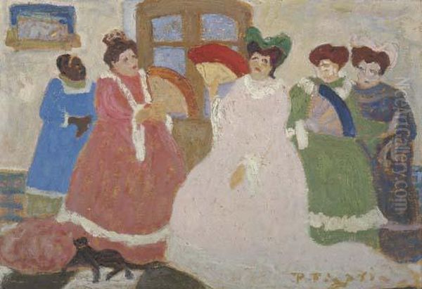 Damas Antiguas Oil Painting by Pedro Figari