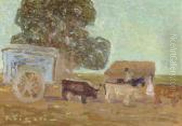 Carreta Oil Painting by Pedro Figari