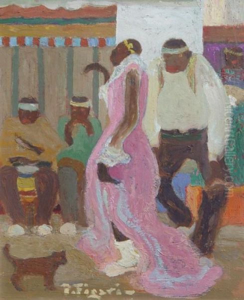 Candombe Oil Painting by Pedro Figari