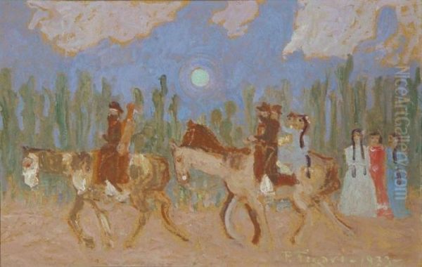 A La Fiesta Oil Painting by Pedro Figari