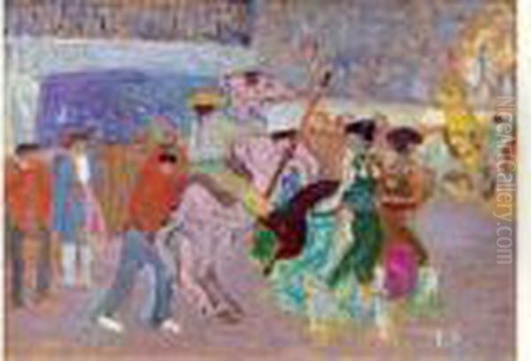 Toros # 4 Oil Painting by Pedro Figari