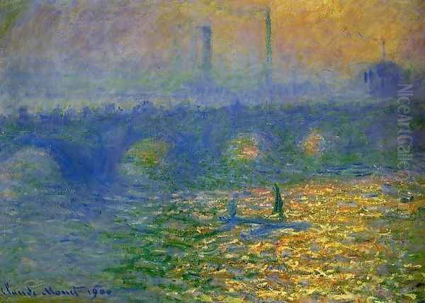 Waterloo Bridge, London Oil Painting by Claude Oscar Monet