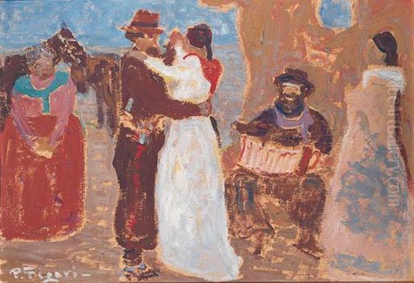 El Gavilan Y La Palometa Oil Painting by Pedro Figari