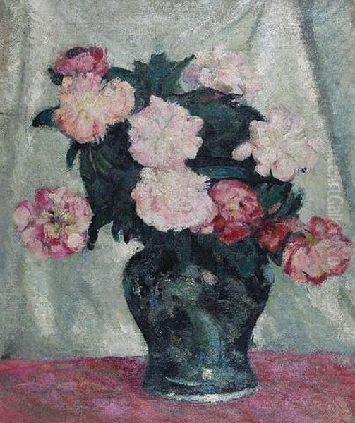 Peonie Oil Painting by Stefan Filipkiewicz