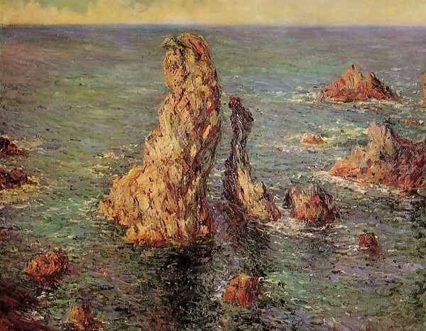 Pyramids At Port Coton Oil Painting by Claude Oscar Monet