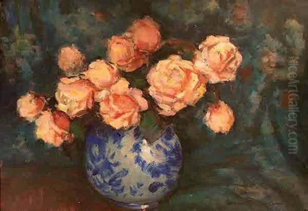 Roze, Ok. 1938 Oil Painting by Stefan Filipkiewicz