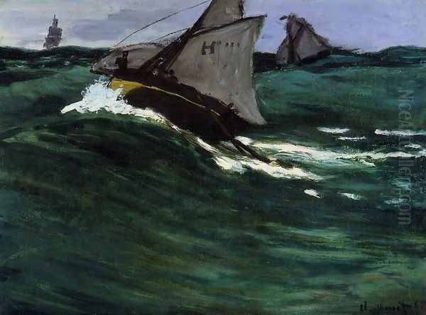 The Green Wave Oil Painting by Claude Oscar Monet