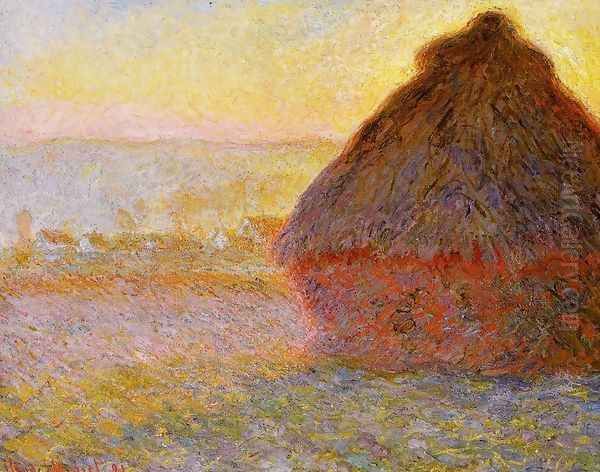 Grainstack At Sunset Oil Painting by Claude Oscar Monet