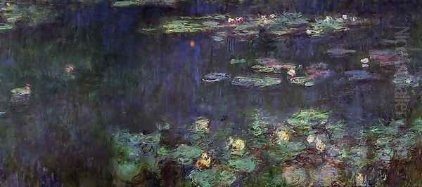 Green Reflection (right half) Oil Painting by Claude Oscar Monet