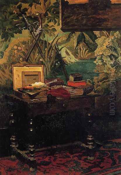 Corner Of A Studio Oil Painting by Claude Oscar Monet