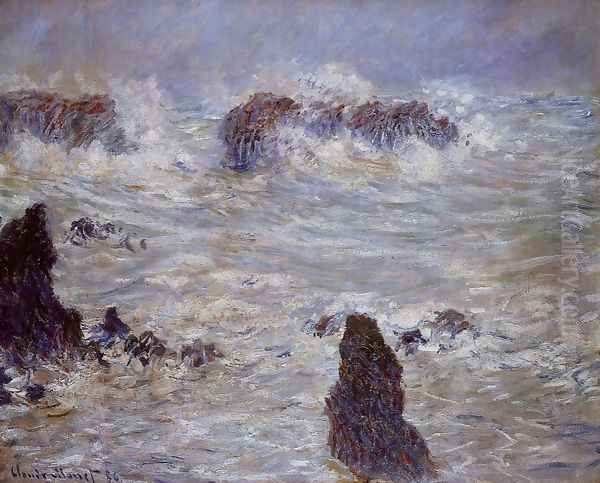 Storm Off The Belle Ile Coast Oil Painting by Claude Oscar Monet