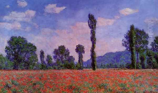 Poppy Field In Giverny Oil Painting by Claude Oscar Monet