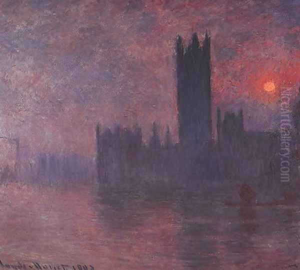 Houses of Parliament Oil Painting by Claude Oscar Monet