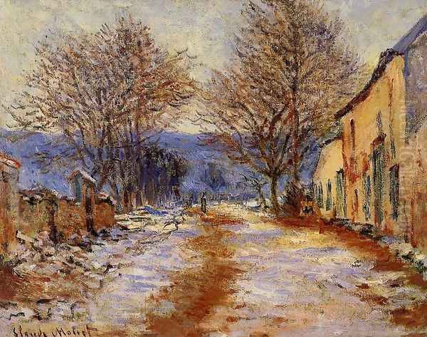 Snow Effect At Limetz Oil Painting by Claude Oscar Monet