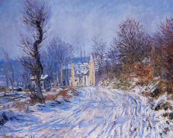 Road To Giverny In Winter Oil Painting by Claude Oscar Monet