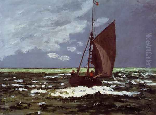 Stormy Seascape Oil Painting by Claude Oscar Monet