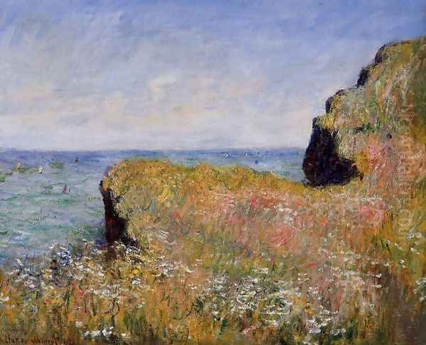 Edge Of The Cliff At Pourville Oil Painting by Claude Oscar Monet