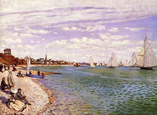 Regatta At Sainte Adresse Oil Painting by Claude Oscar Monet