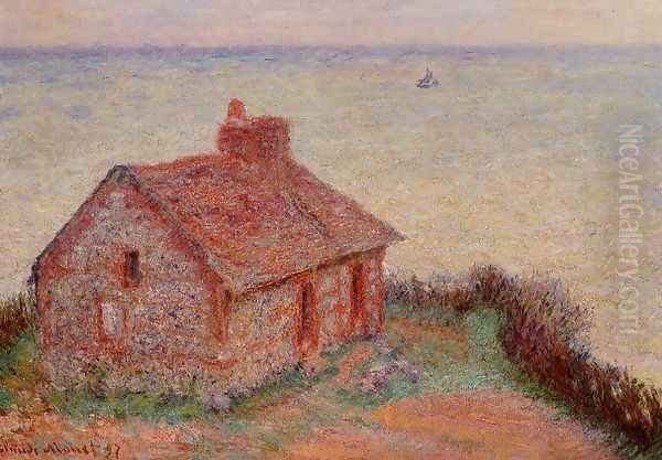 Customs House Rose Effect Oil Painting by Claude Oscar Monet