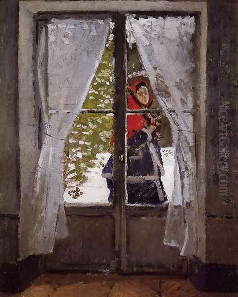 The Red Kerchief Portrait Of Madame Monet Oil Painting by Claude Oscar Monet