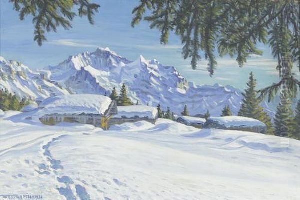 Sonniger Wintertag Oil Painting by Waldemar Fink