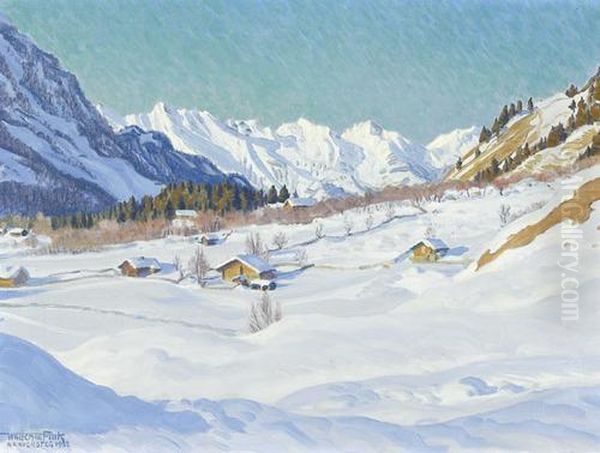 Winternachmittag Oil Painting by Waldemar Fink