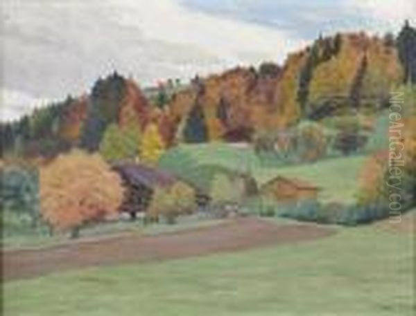 Herbst Bei Reichenbach (kandertal) Oil Painting by Waldemar Fink