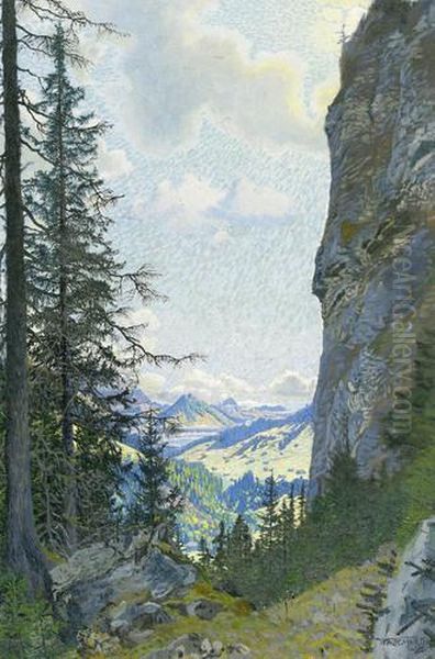 Blick Auf Adelboden Von Der Engstligenalp Aus Oil Painting by Waldemar Fink