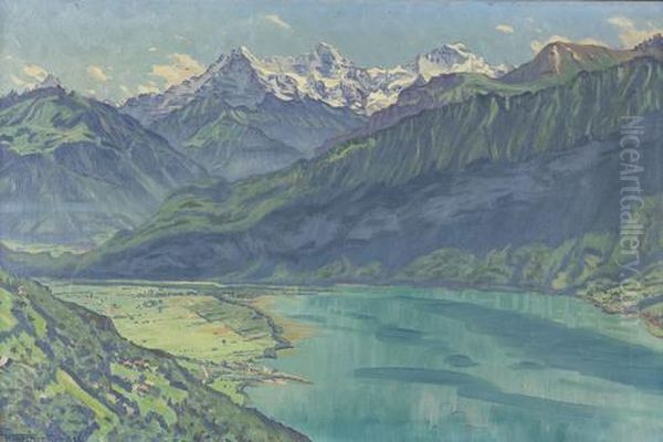 Blick Vom Beatenberg Auf Eiger, Monch Und Jungfrau Oil Painting by Waldemar Fink