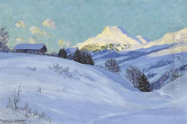 Wintervorabend Bei Adelboden by Waldemar Fink