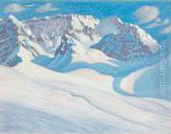 Winter Bei Adelboden Oil Painting by Waldemar Fink