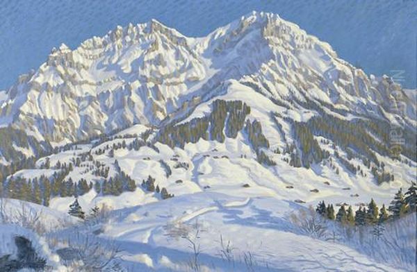 Der Grosse Lohner Im Winter Oil Painting by Waldemar Fink