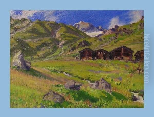 Sommernachmittag Auf Der Alp Oil Painting by Waldemar Fink