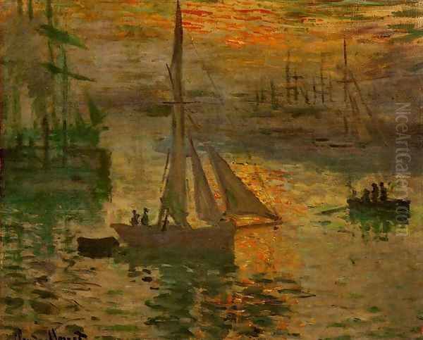 Sunrise Aka Seascape Oil Painting by Claude Oscar Monet