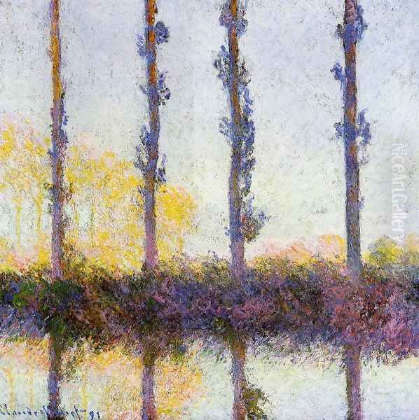 Four Poplars Oil Painting by Claude Oscar Monet