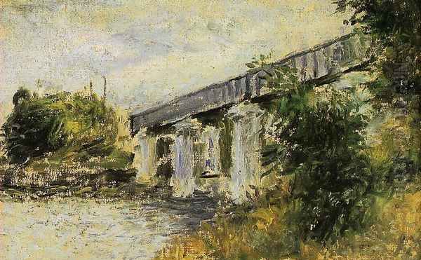 The Railway Bridge At Argenteuil2 Oil Painting by Claude Oscar Monet