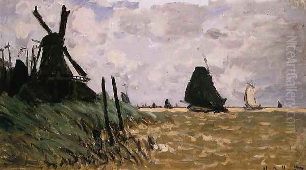 Windmill Near Zaandam Oil Painting by Claude Oscar Monet