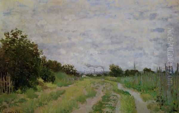 Lane In The Vineyards At Argenteuil Oil Painting by Claude Oscar Monet