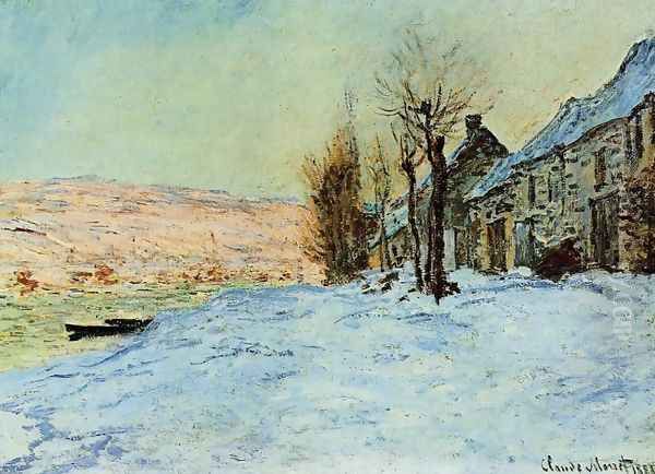 Lavacourt Sun And Snow Oil Painting by Claude Oscar Monet