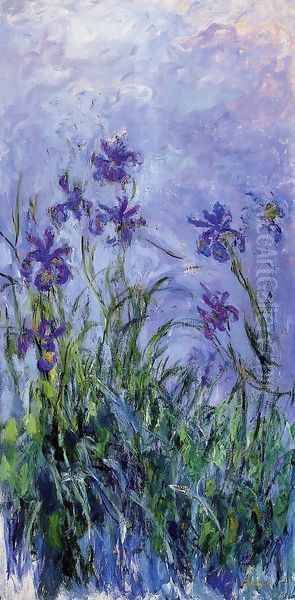 Lilac Irises 2 Oil Painting by Claude Oscar Monet