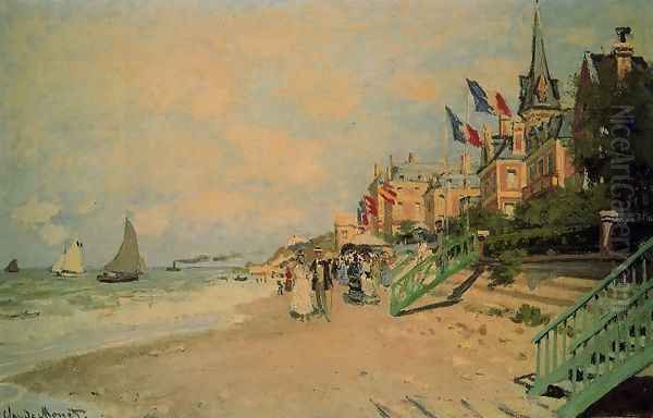 The Beach At Trouville2 Oil Painting by Claude Oscar Monet