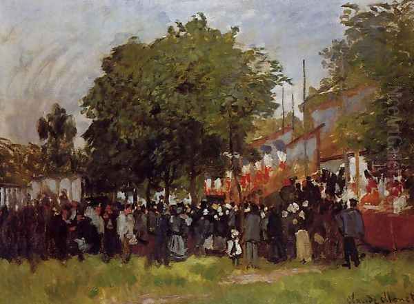 Fete At Argenteuil Oil Painting by Claude Oscar Monet