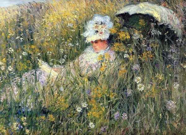 In the Meadow (detail) Oil Painting by Claude Oscar Monet