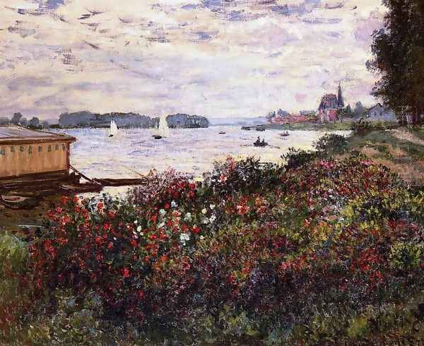 Riverbank At Argenteuil Oil Painting by Claude Oscar Monet