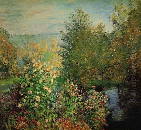 The Hoschedes Garden At Montgeron Oil Painting by Claude Oscar Monet