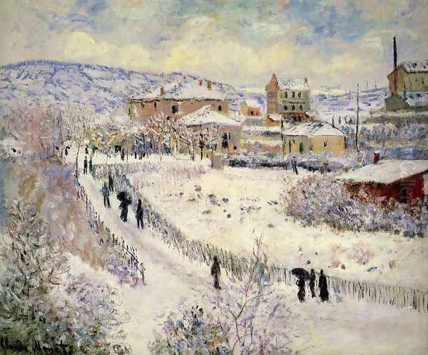 View Of Argenteuil In The Snow Oil Painting by Claude Oscar Monet