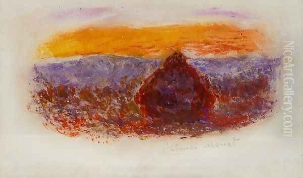 Grainstack At Sunset2 Oil Painting by Claude Oscar Monet