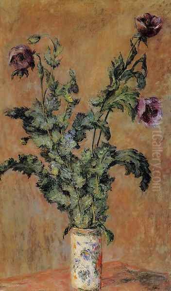 Vase Of Poppies Oil Painting by Claude Oscar Monet