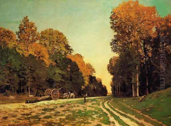 The Road From Chailly To Fontainebleau Oil Painting by Claude Oscar Monet