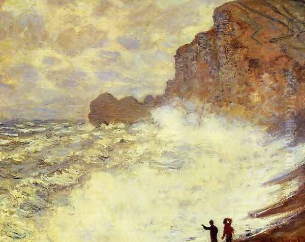 Stormy Weather At Etretat Oil Painting by Claude Oscar Monet